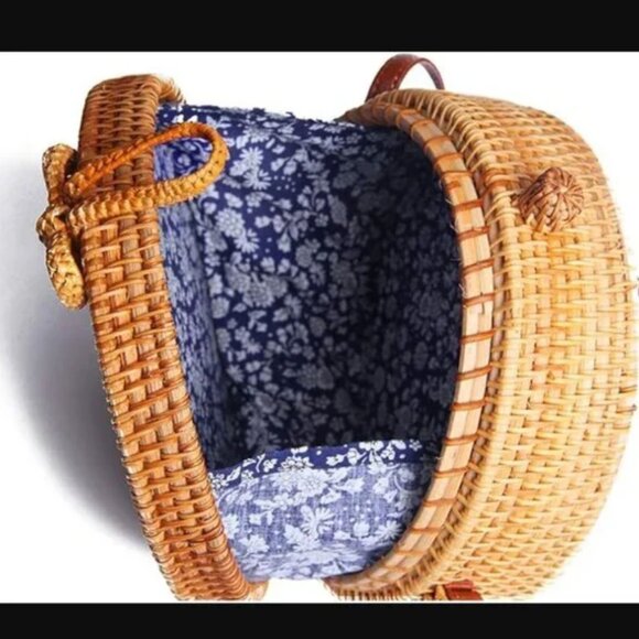 Shoulder Rattan Bag Straw Cross body - Picture 5 of 6